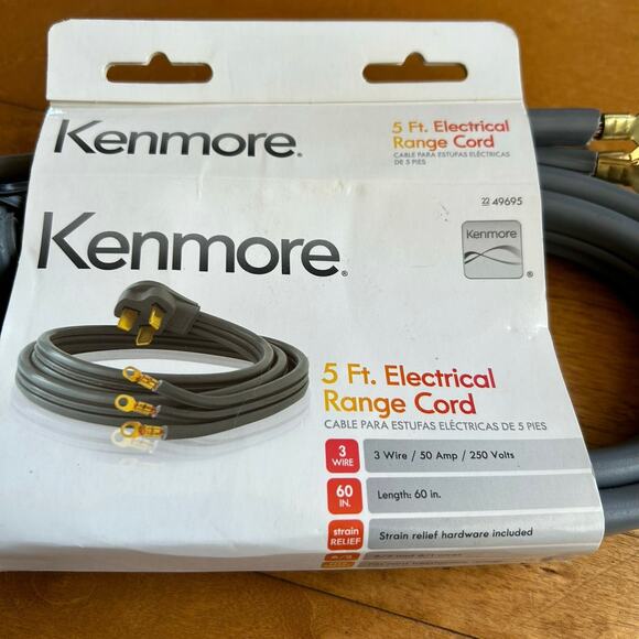 Kenmore # 22 49695 Electrical Range Cord : 5 Foot 3 Wire 50 Amp 250 Volts - Picture 6 of 6